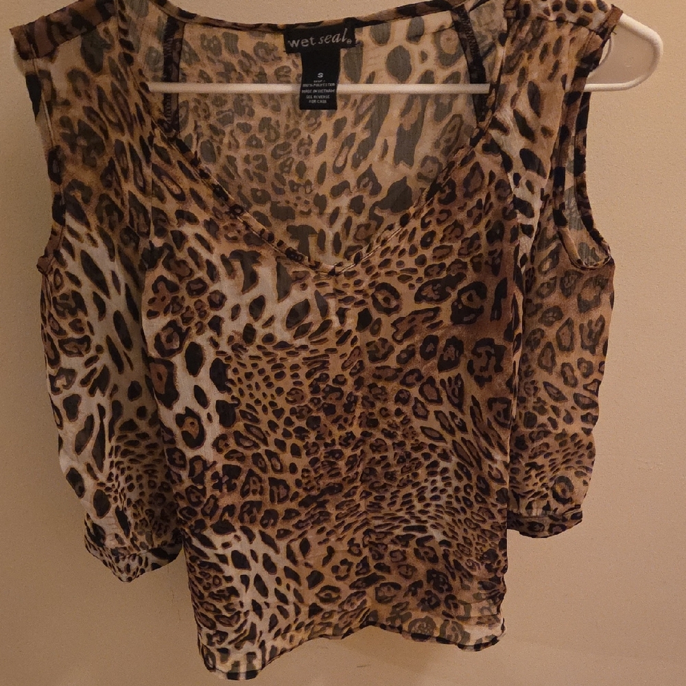 Wet Seal Brown Leopard Print Blouse